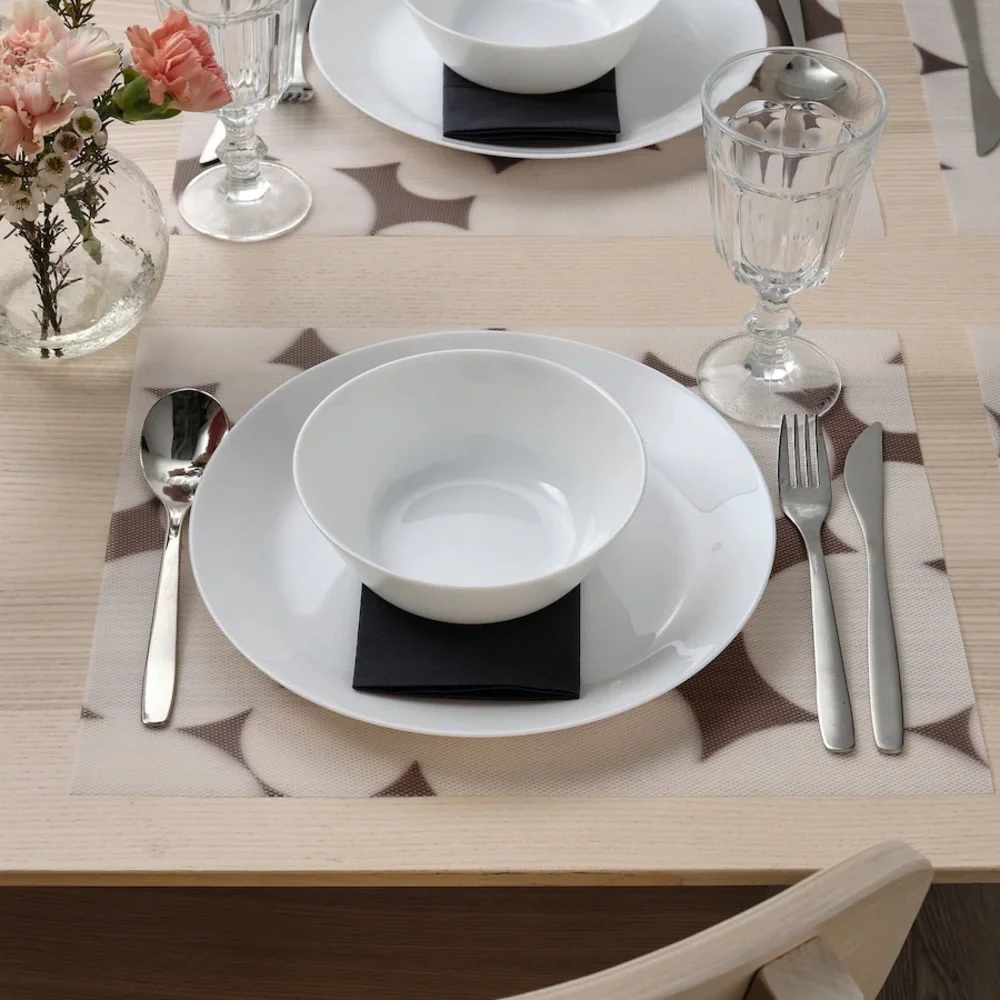4 VÅRKLYNNE Place mats, patterned black/white, 14 ¼x11 ½ 